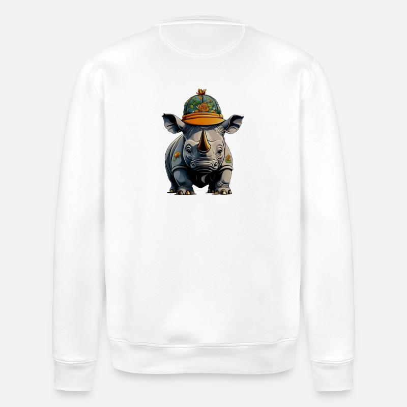 Nashorn Designer-Cap - Stanley/Stella Unisex Bio-Sweatshirt ROLLER - Weiß