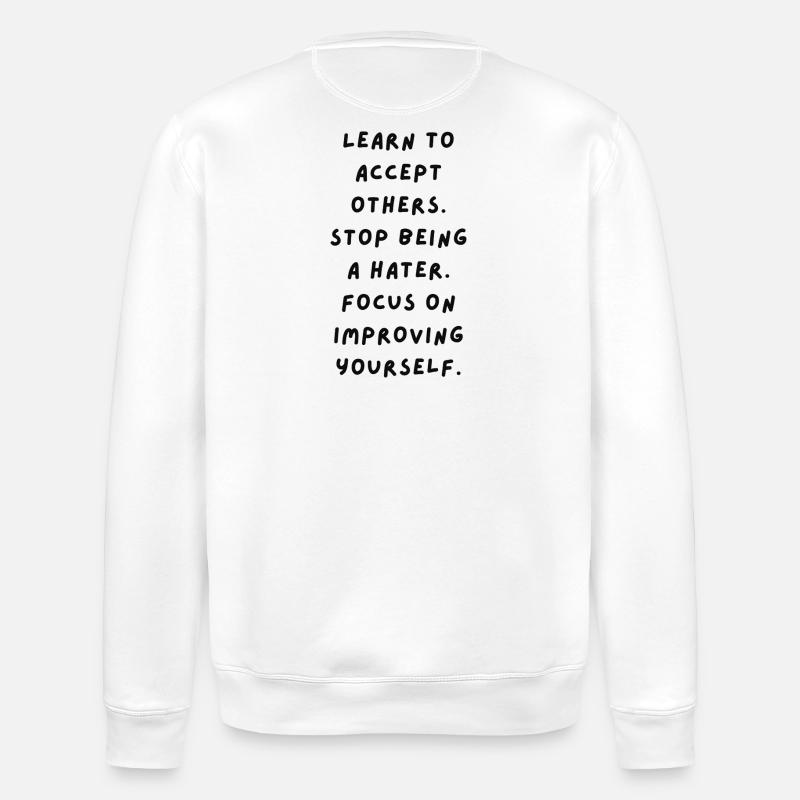 Selbstwachstum statt Hass - Stanley/Stella Unisex Bio-Sweatshirt ROLLER - Weiß
