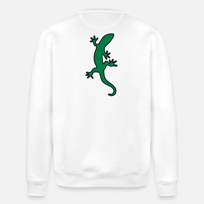 Eidechse Salamander Gecko - Stanley/Stella Unisex Bio-Sweatshirt ROLLER - Weiß