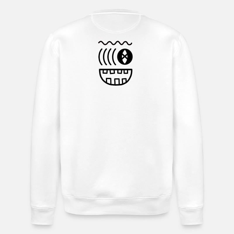 Welliges Monstergesicht - Stanley/Stella Unisex Bio-Sweatshirt ROLLER - Weiß