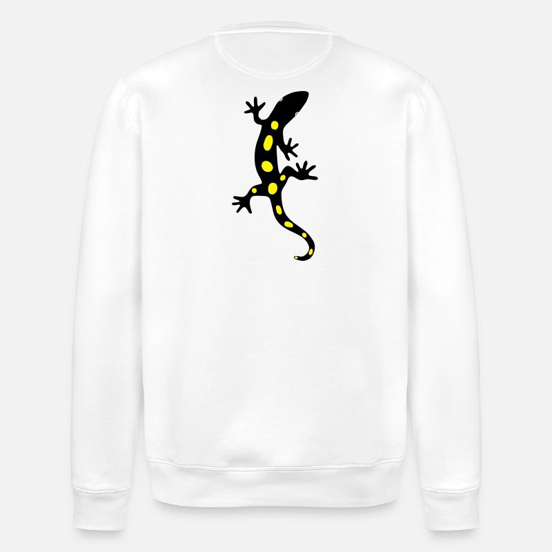 Eidechse Salamander Gecko Feuersalamander - Stanley/Stella Unisex Bio-Sweatshirt ROLLER - Weiß
