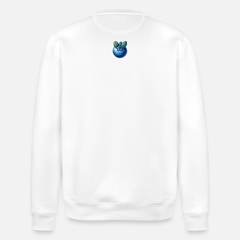 Leuchtend blaues Blaubeermuster - Stanley/Stella Unisex Bio-Sweatshirt ROLLER - Weiß