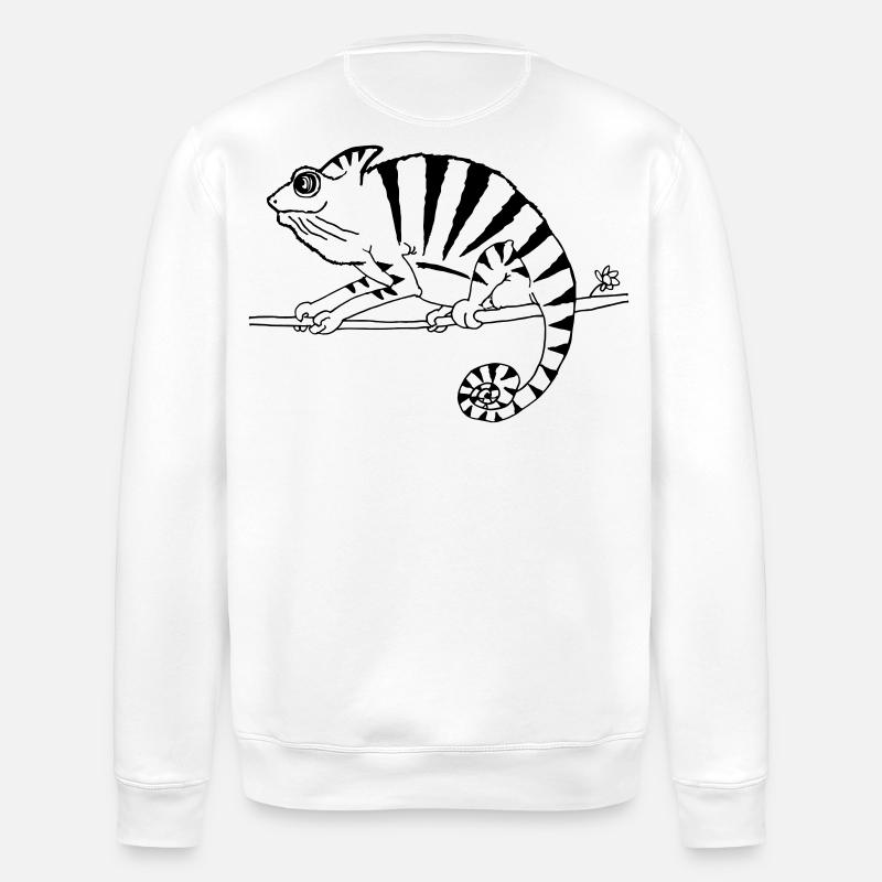 witziges Chamäleon Reptilien - Stanley/Stella Unisex Bio-Sweatshirt ROLLER - Weiß