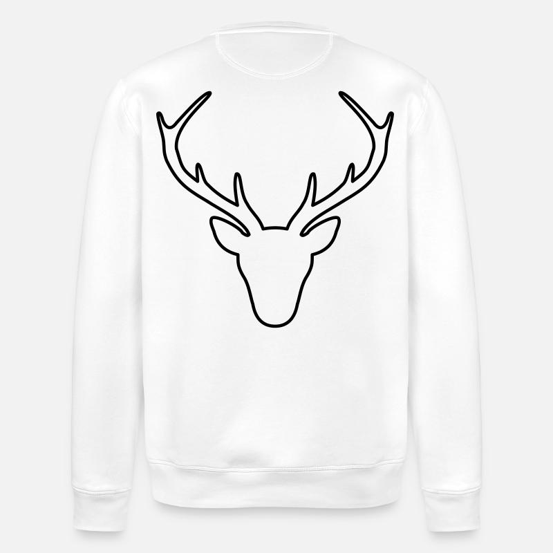 Deer Antler Hunter Hunting Game Gift - Stanley/Stella ROLLER Unisex Organic Sweatshirt - white