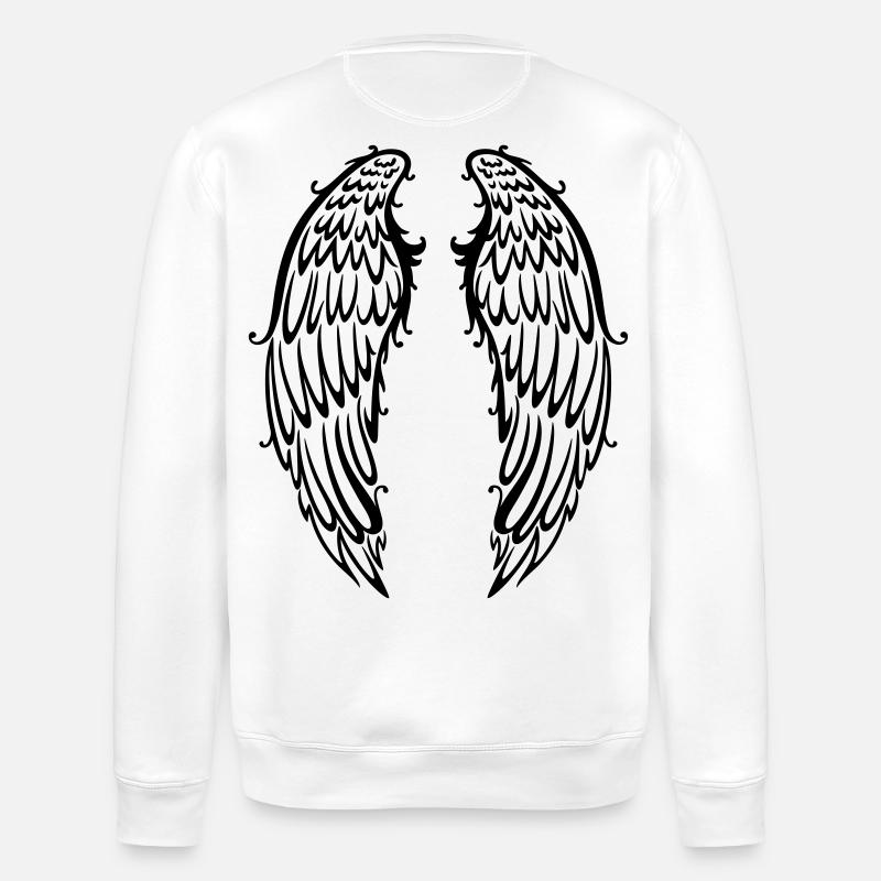 Große Flügel, Engelsflügel, wings - Stanley/Stella Unisex Bio-Sweatshirt ROLLER - Weiß