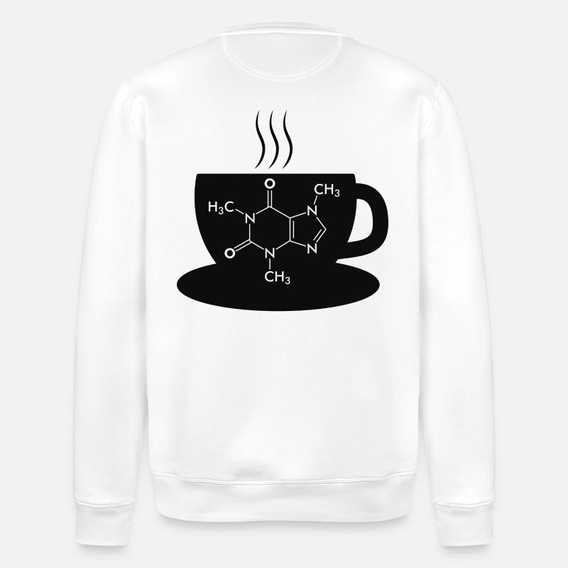 Kaffee Caffeine Molecule - Stanley/Stella Unisex Bio-Sweatshirt ROLLER - Weiß