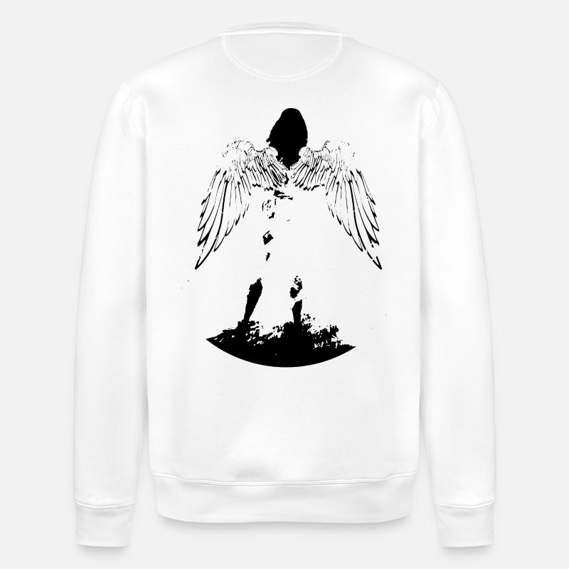 Engel mit Flügel - Stanley/Stella Unisex Bio-Sweatshirt ROLLER - Weiß