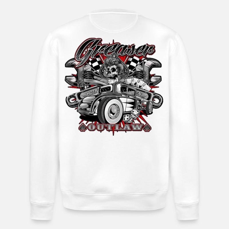 Hot rod Garage - Stanley/Stella Unisex Bio-Sweatshirt ROLLER - Weiß