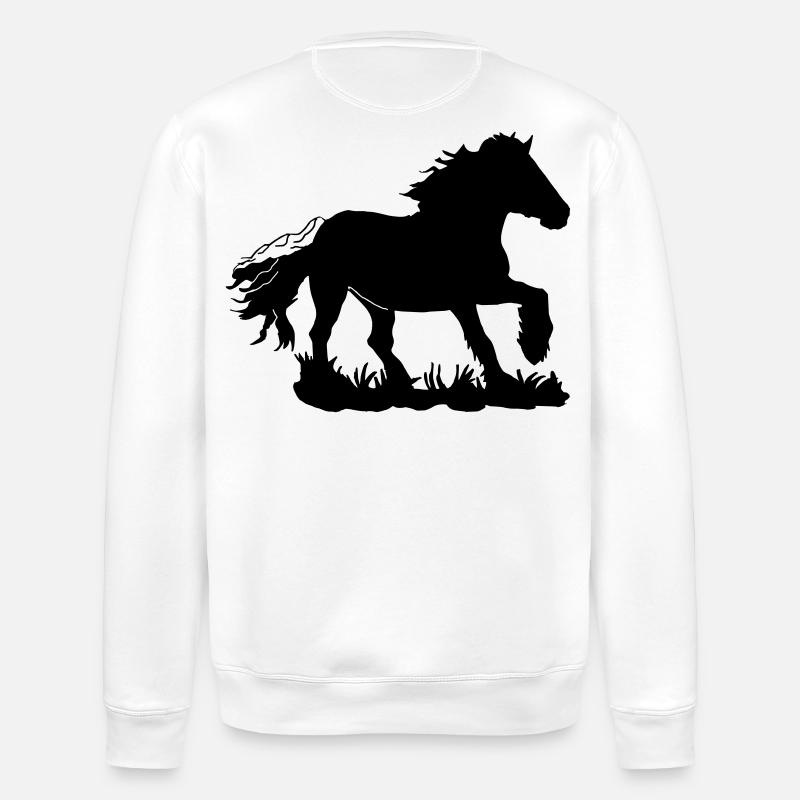 Kaltblut, Kaltblüter, Draft horse - Stanley/Stella Unisex Bio-Sweatshirt ROLLER - Weiß