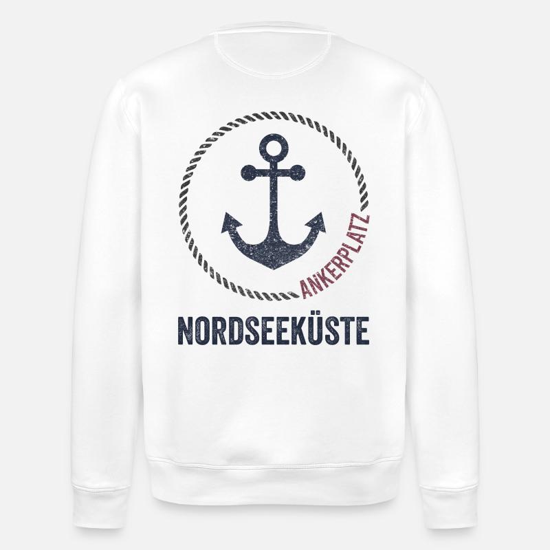 Nordsee Ankerplatz Emblem - Stanley/Stella Unisex Bio-Sweatshirt ROLLER - Weiß