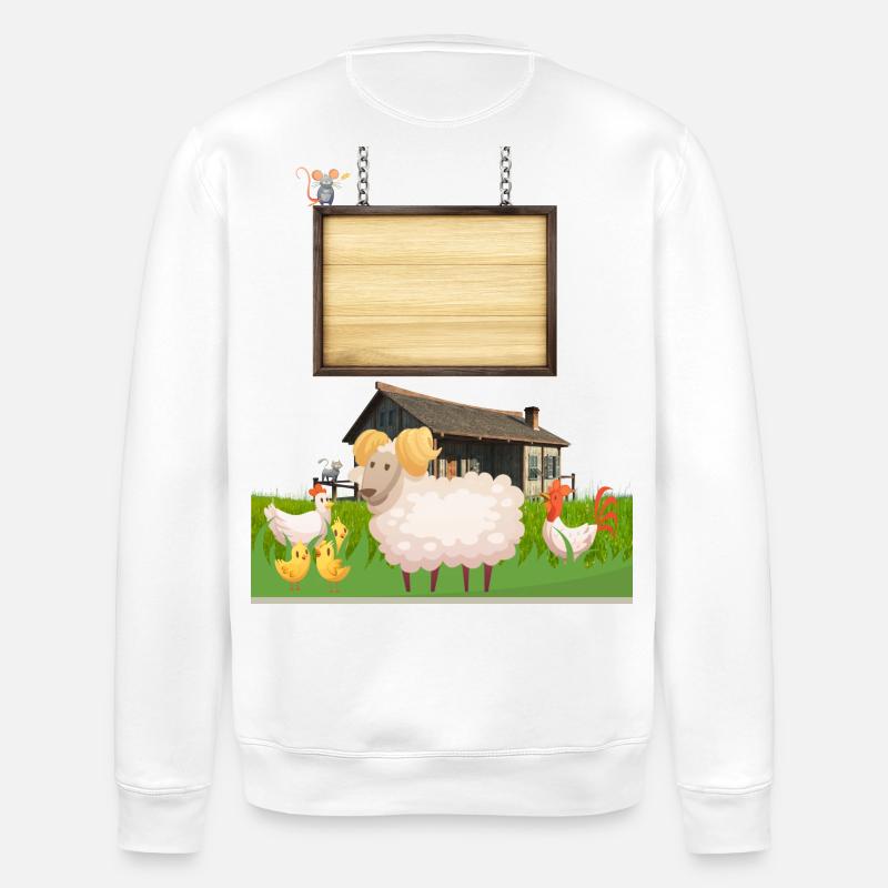 Pasture Pals Panneau de ferme rustique - Sweat bio ROLLER Stanley/Stella Unisexe - blanc