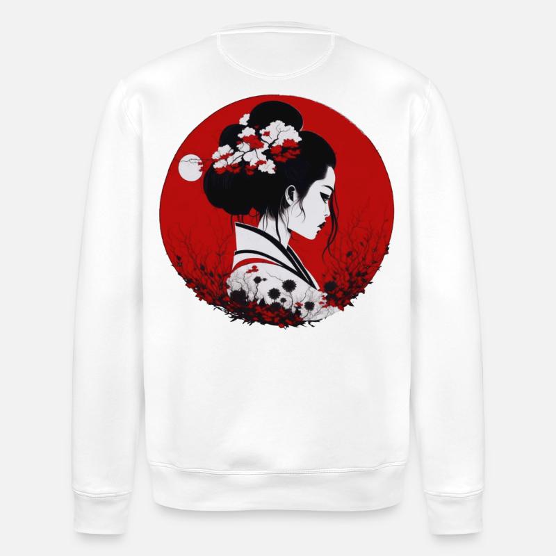 japanisches Mädchen - Stanley/Stella Unisex Bio-Sweatshirt ROLLER - Weiß