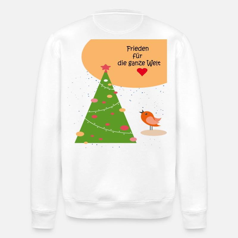 Weihnachten Frieden - Stanley/Stella Unisex Bio-Sweatshirt ROLLER - Weiß