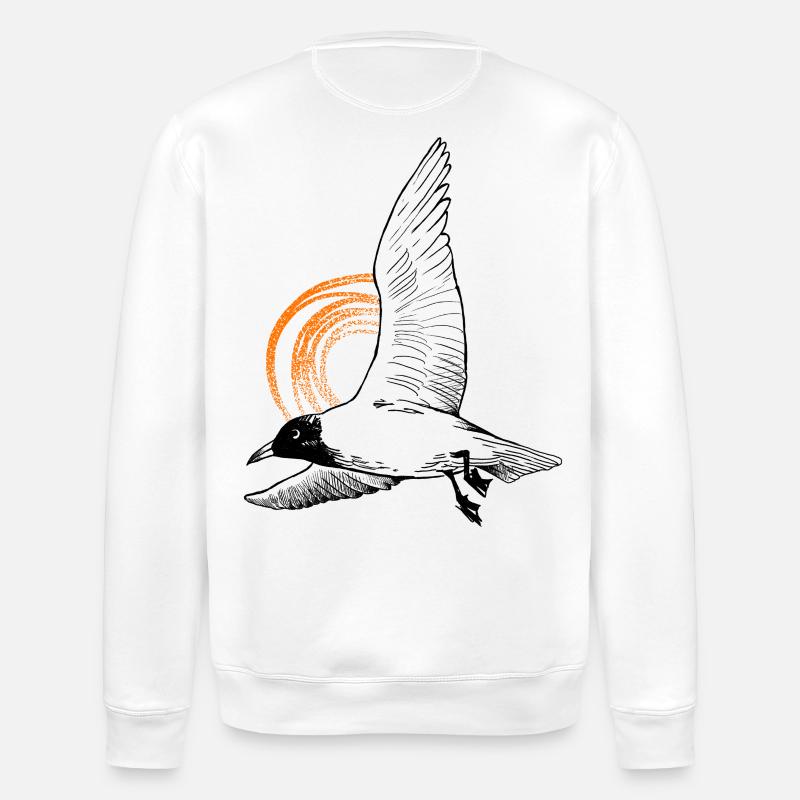Tshirt Möwe - Liebe zu Meer - Stanley/Stella Unisex Bio-Sweatshirt ROLLER - Weiß