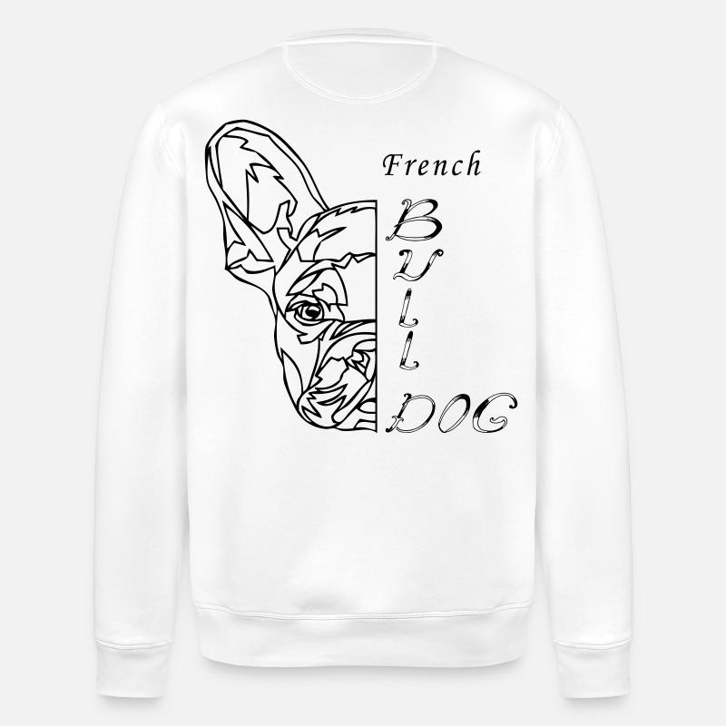 French Bulldog - Stanley/Stella Unisex Bio-Sweatshirt ROLLER - Weiß