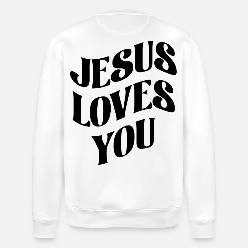 Jésus t’aime - Sweat bio ROLLER Stanley/Stella Unisexe - blanc