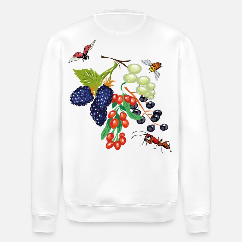 Obst mit Insekten - Stanley/Stella Unisex Bio-Sweatshirt ROLLER - Weiß