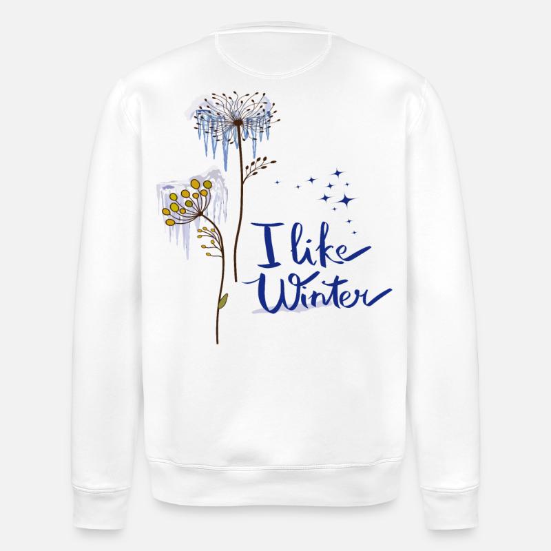 Fleurs de glace - Sweat bio ROLLER Stanley/Stella Unisexe - blanc