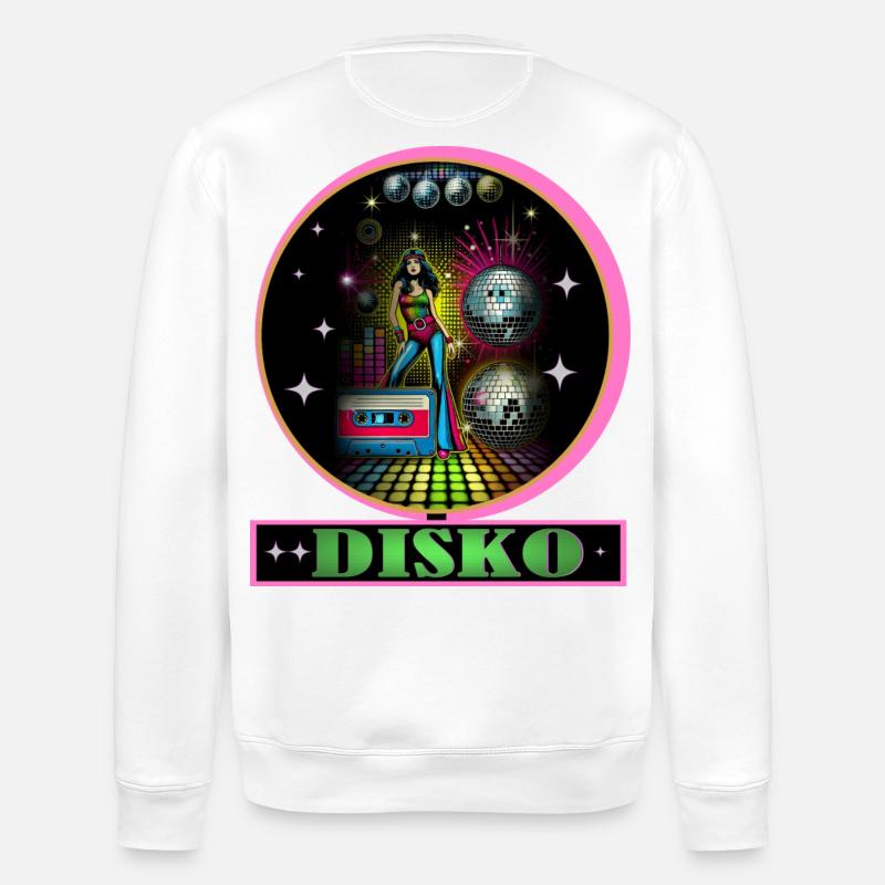 Disco Diva Neon Glitzerkugeln - Stanley/Stella Unisex Bio-Sweatshirt ROLLER - Weiß