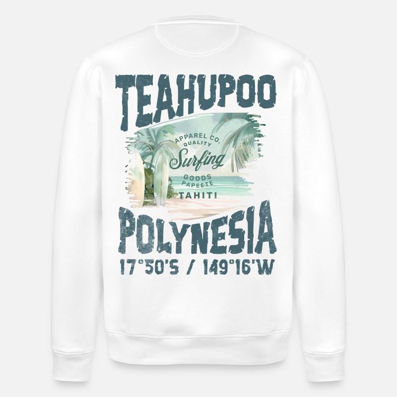 Teahupoo Polynesien Tahiti - Stanley/Stella Unisex Bio-Sweatshirt ROLLER - Weiß
