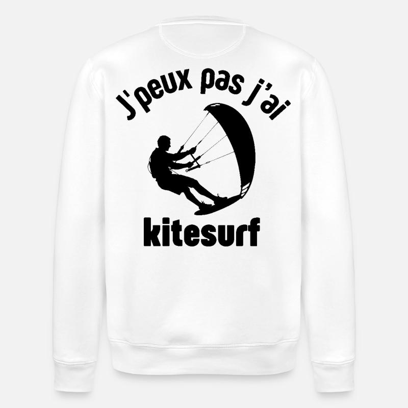 Kitesurf, kiteboarding, fan de kitesurf - Sweat bio ROLLER Stanley/Stella Unisexe - blanc