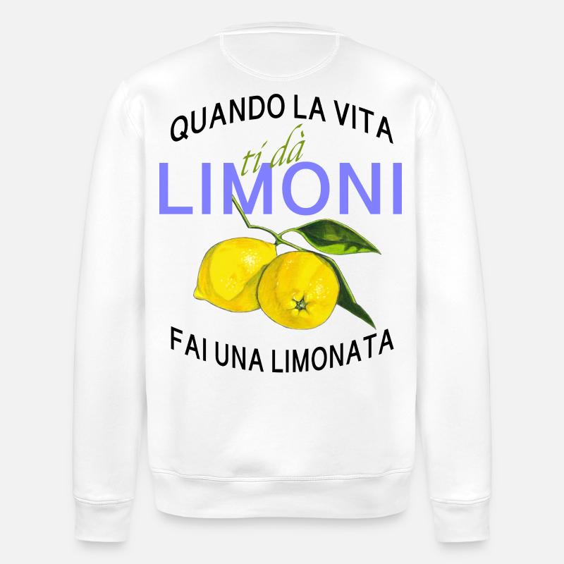 Limone Lebenslust Spruch - Stanley/Stella Unisex Bio-Sweatshirt ROLLER - Weiß