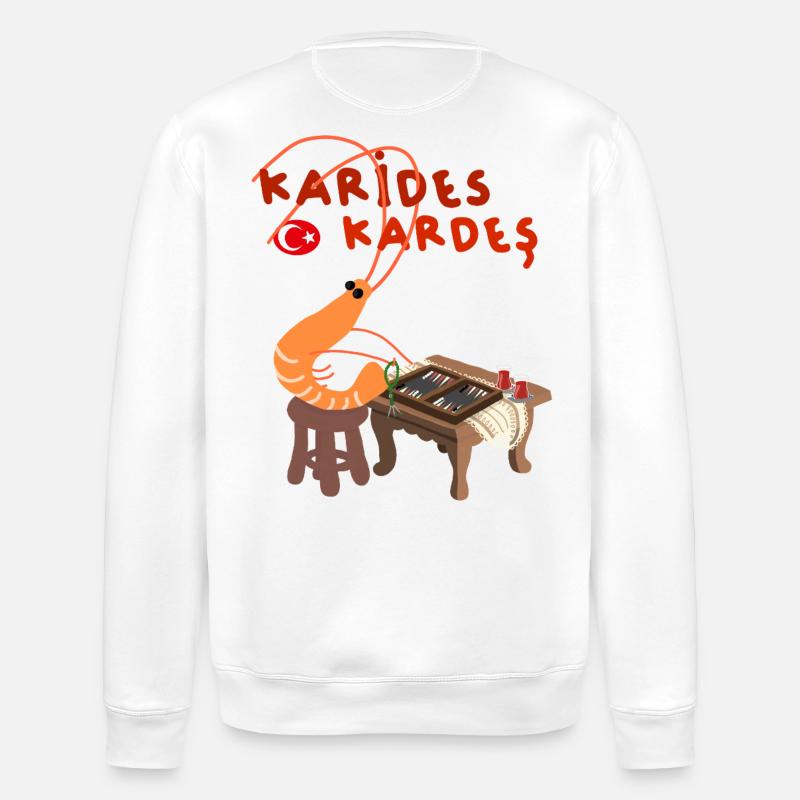 Türkische Garnele Karides Kardes - Stanley/Stella Unisex Bio-Sweatshirt ROLLER - Weiß