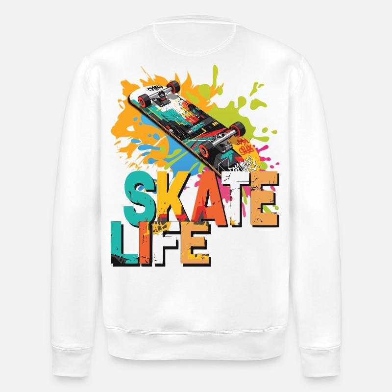 Skateboard - Stanley/Stella Unisex Bio-Sweatshirt ROLLER - Weiß