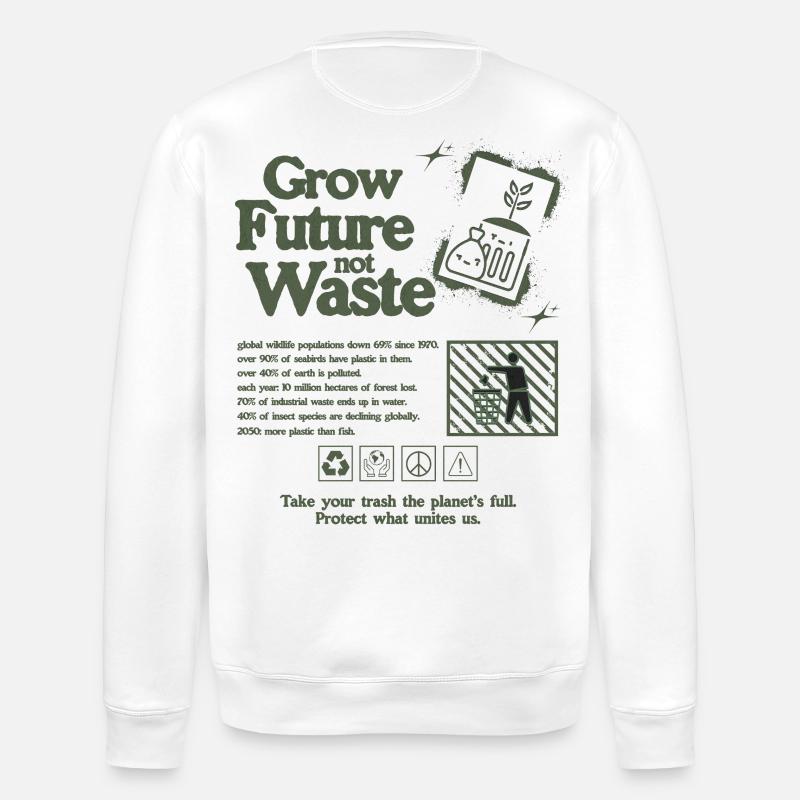 Nachhaltiges Wachstum Statement Druck - Stanley/Stella Unisex Bio-Sweatshirt ROLLER - Weiß