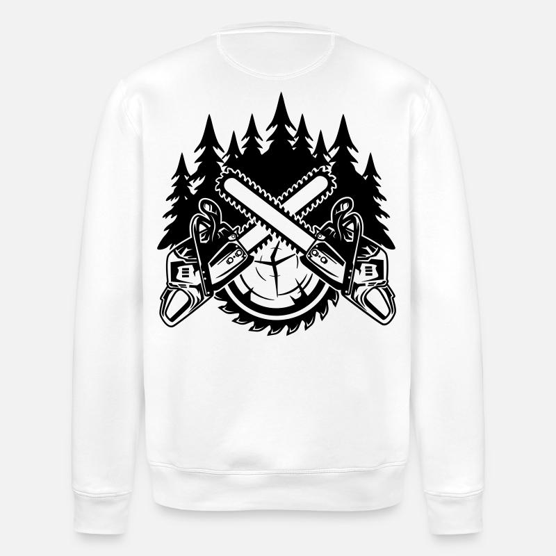 Chainsaws - Stanley/Stella ROLLER Unisex Organic Sweatshirt - white