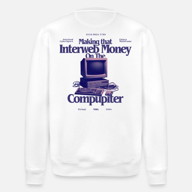InterwebMoney Computerdesign - Stanley/Stella Unisex Bio-Sweatshirt ROLLER - Weiß