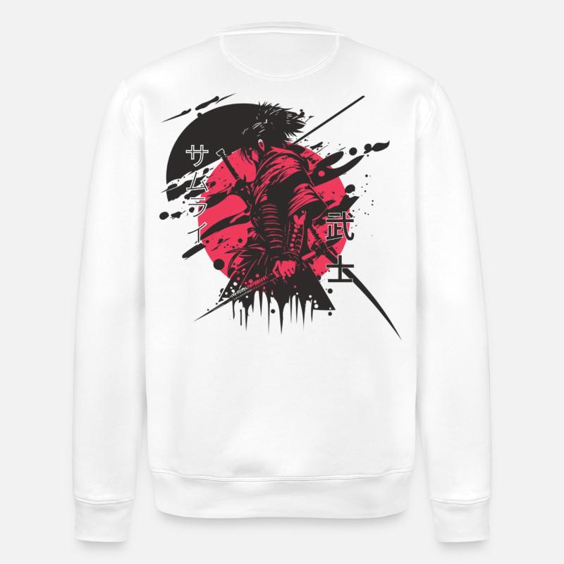 Elefanten Samurai Neon Druck - Stanley/Stella Unisex Bio-Sweatshirt ROLLER - Weiß