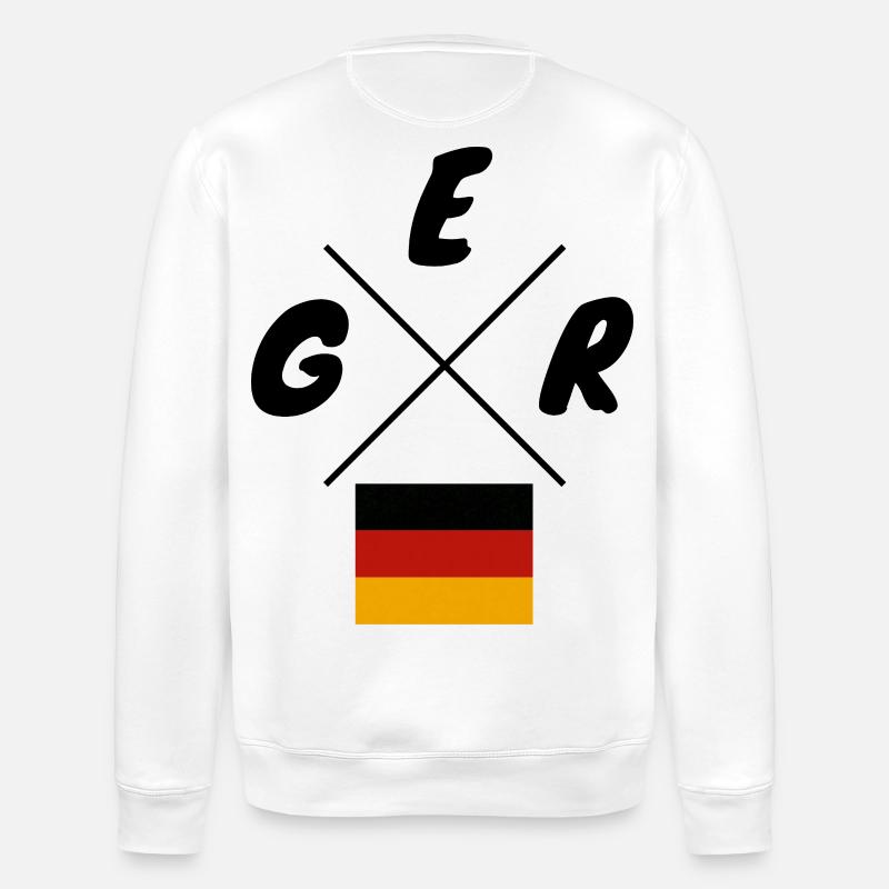 Drapeaux allemands Lettrage GER - Sweat bio ROLLER Stanley/Stella Unisexe - blanc