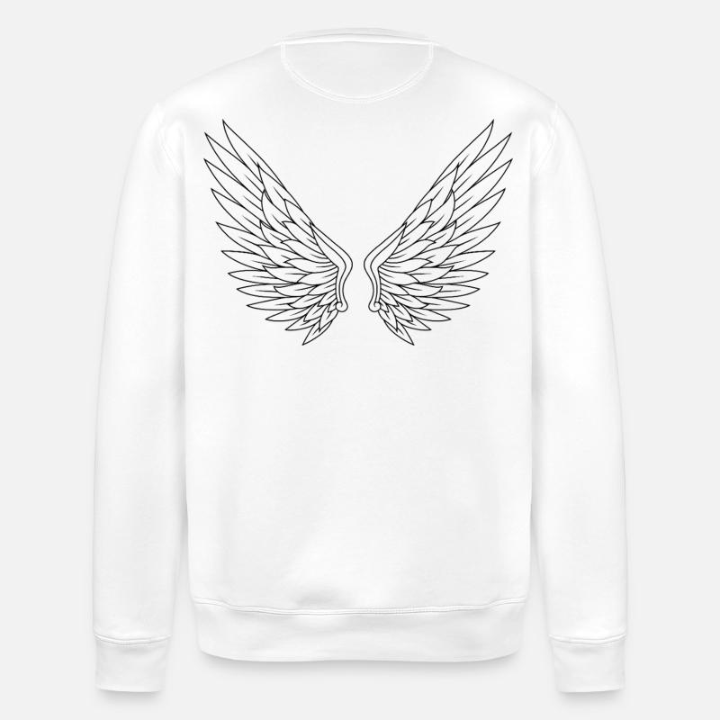 Engelsflügel Linienstil - Stanley/Stella Unisex Bio-Sweatshirt ROLLER - Weiß
