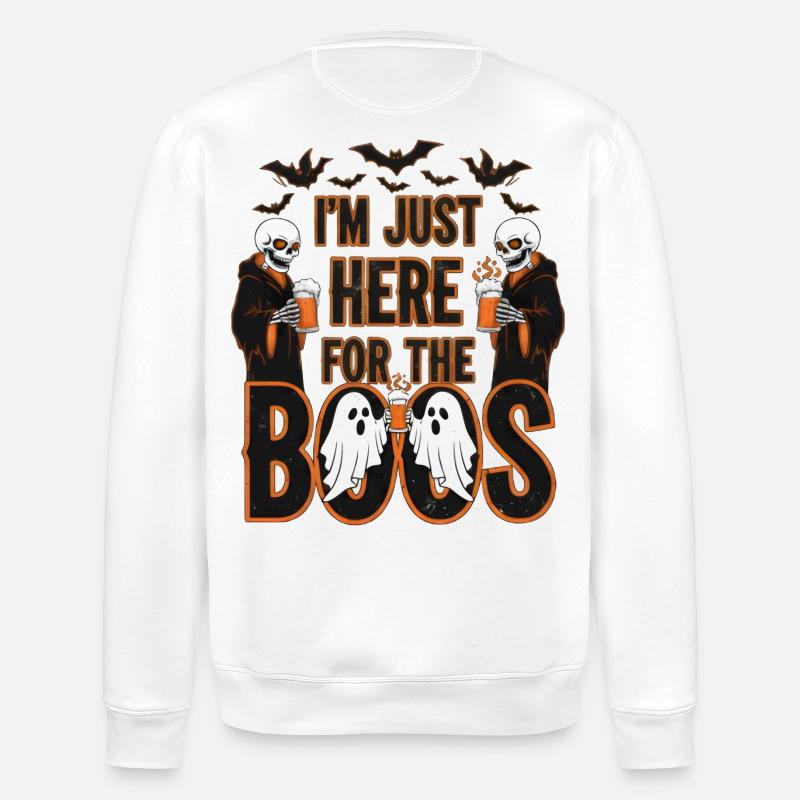 Halloween Buhrufe Skelette - Stanley/Stella Unisex Bio-Sweatshirt ROLLER - Weiß