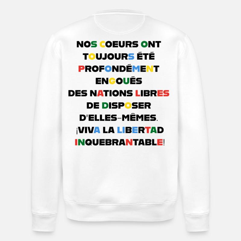 ES LEBE DIE FREIHEIT - Stanley/Stella Unisex Bio-Sweatshirt ROLLER - Weiß