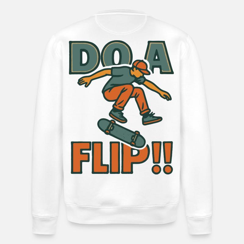 Do a Flip DO  - Sweat bio ROLLER Stanley/Stella Unisexe - blanc
