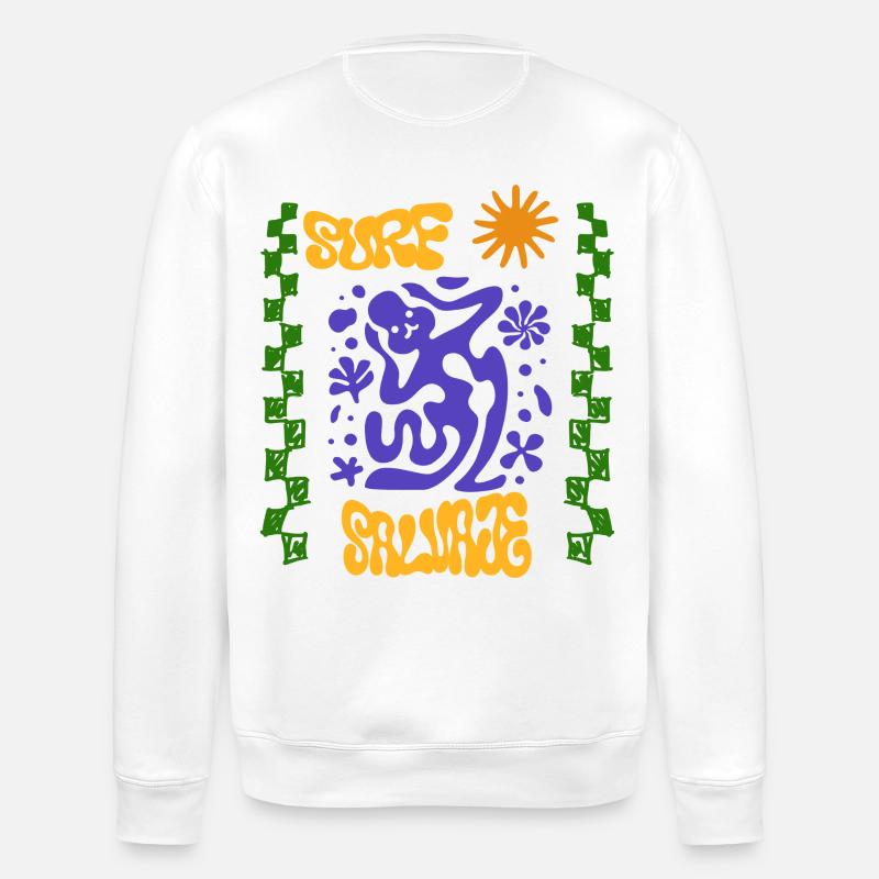 Psychedelische Surf Salvaje - Stanley/Stella Unisex Bio-Sweatshirt ROLLER - Weiß