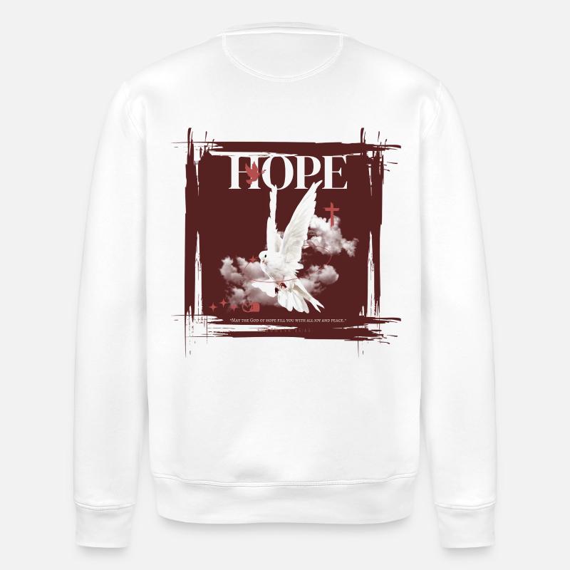 Hope - Römer 15:13 - Stanley/Stella Unisex Bio-Sweatshirt ROLLER - Weiß