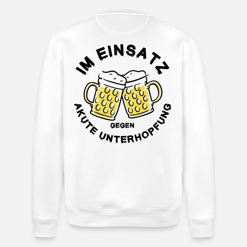 Underhopping Deployment – Regulars' Table Beer Saying - Stanley/Stella ROLLER Unisex Organic Sweatshirt - white