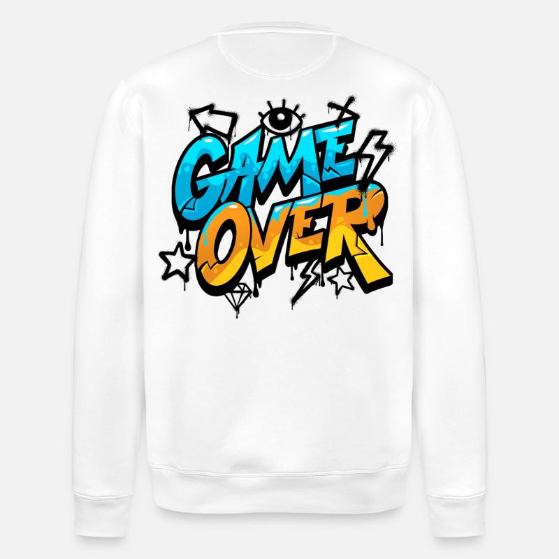 Game Over Graffiti Neon Gradient - Stanley/Stella Unisex Bio-Sweatshirt ROLLER - Weiß