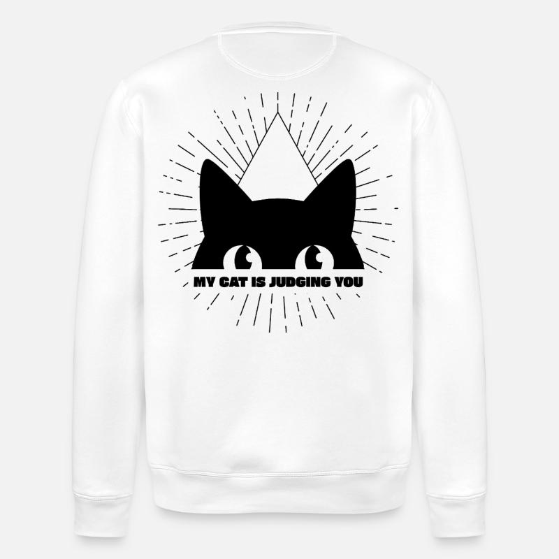 MON CHAT TE JUGE - Sweat bio ROLLER Stanley/Stella Unisexe - blanc