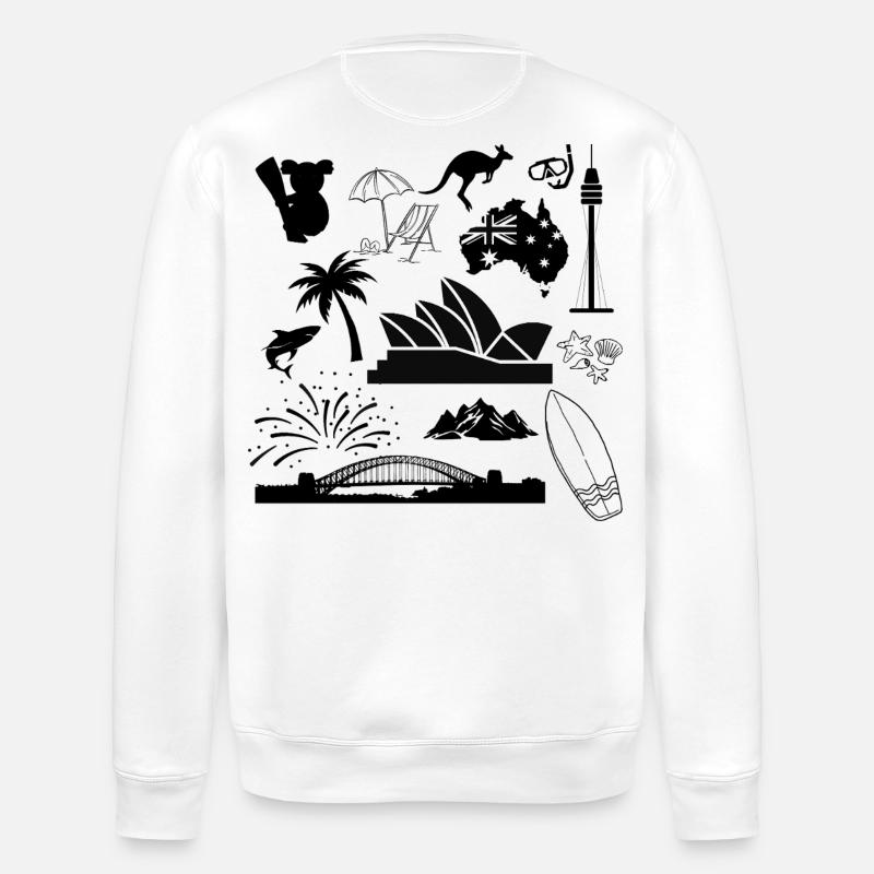 Sydney in symbols - Stanley/Stella Unisex Bio-Sweatshirt ROLLER - Weiß