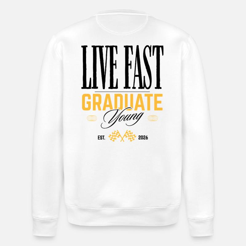 Graduiert Feier Gelb Typografie - Stanley/Stella Unisex Bio-Sweatshirt ROLLER - Weiß