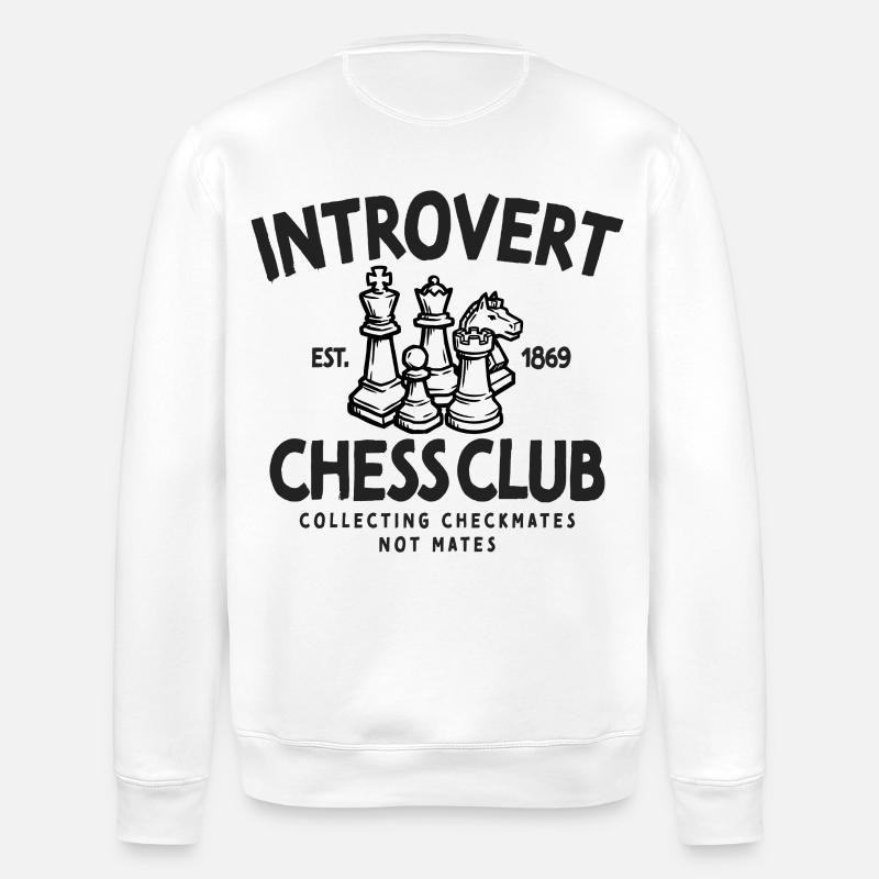 Introvert Chess Club Checkmate Strategy - Stanley/Stella ROLLER Unisex Organic Sweatshirt - white
