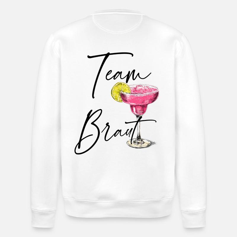 TEAM BRAUT! Cocktail & Fun - Stanley/Stella Unisex Bio-Sweatshirt ROLLER - Weiß