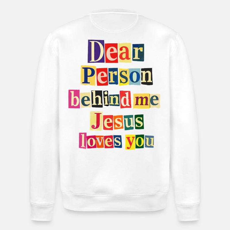 Jésus t’aime, message positif - Sweat bio ROLLER Stanley/Stella Unisexe - blanc