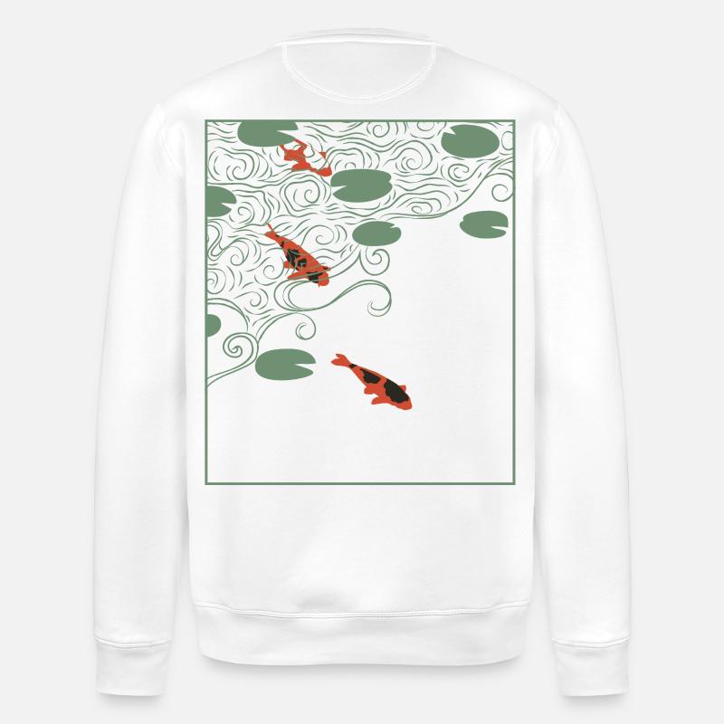 Wabi-sabi-Stil Koi-Karpfen - Stanley/Stella Unisex Bio-Sweatshirt ROLLER - Weiß