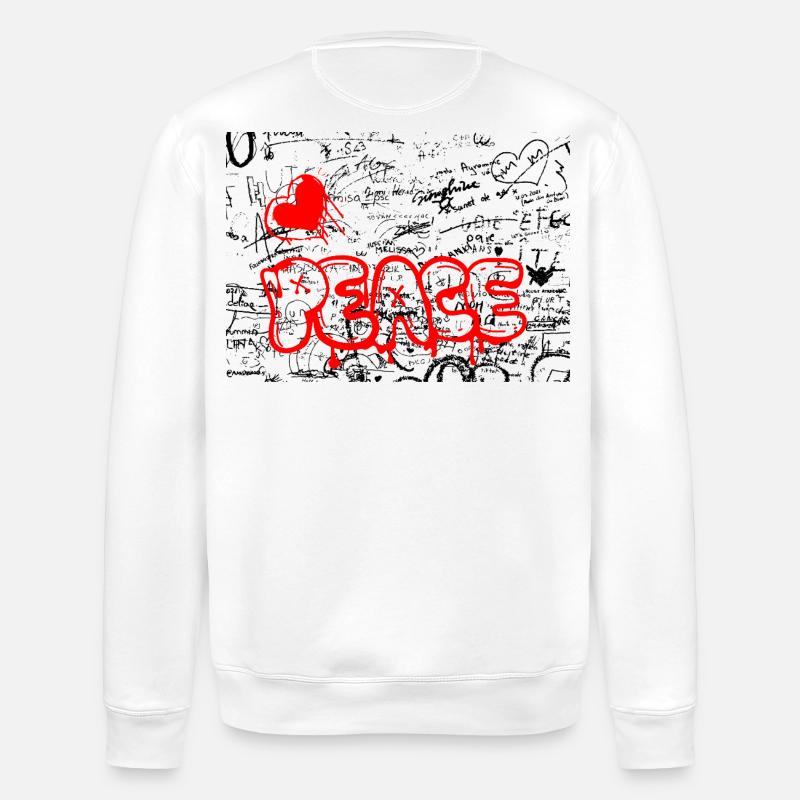 Frais Graffiti Heart Red - Sweat bio ROLLER Stanley/Stella Unisexe - blanc