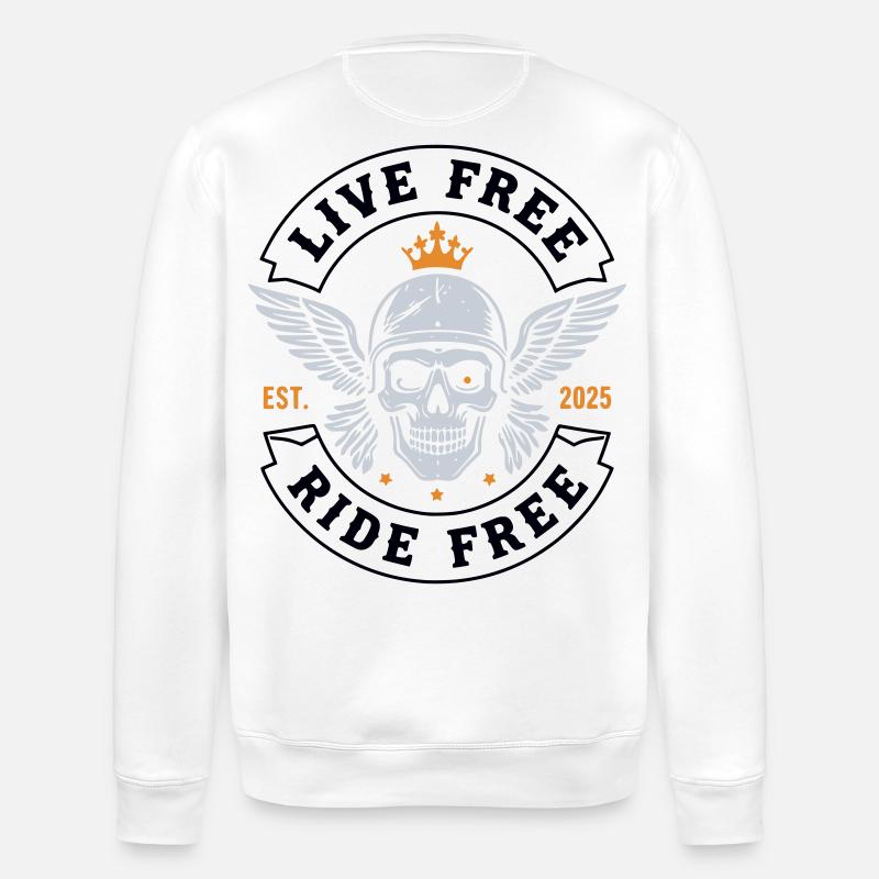 Vie gratuite gratuite – Skull Biker - Sweat bio ROLLER Stanley/Stella Unisexe - blanc